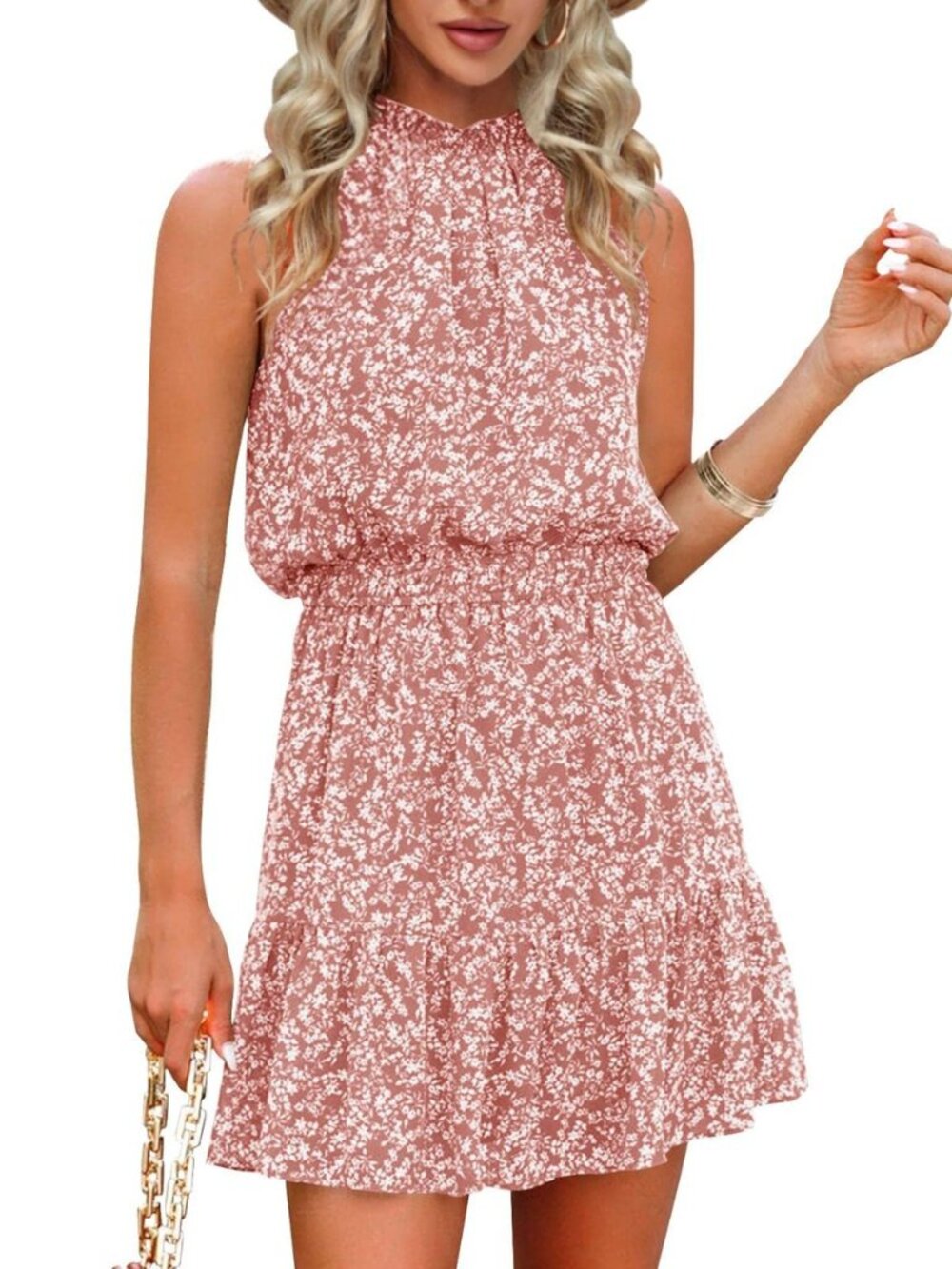 Summer Dress for Women Chiffon Blouses Skirt Spaghetti Sleeveless Tops Halter